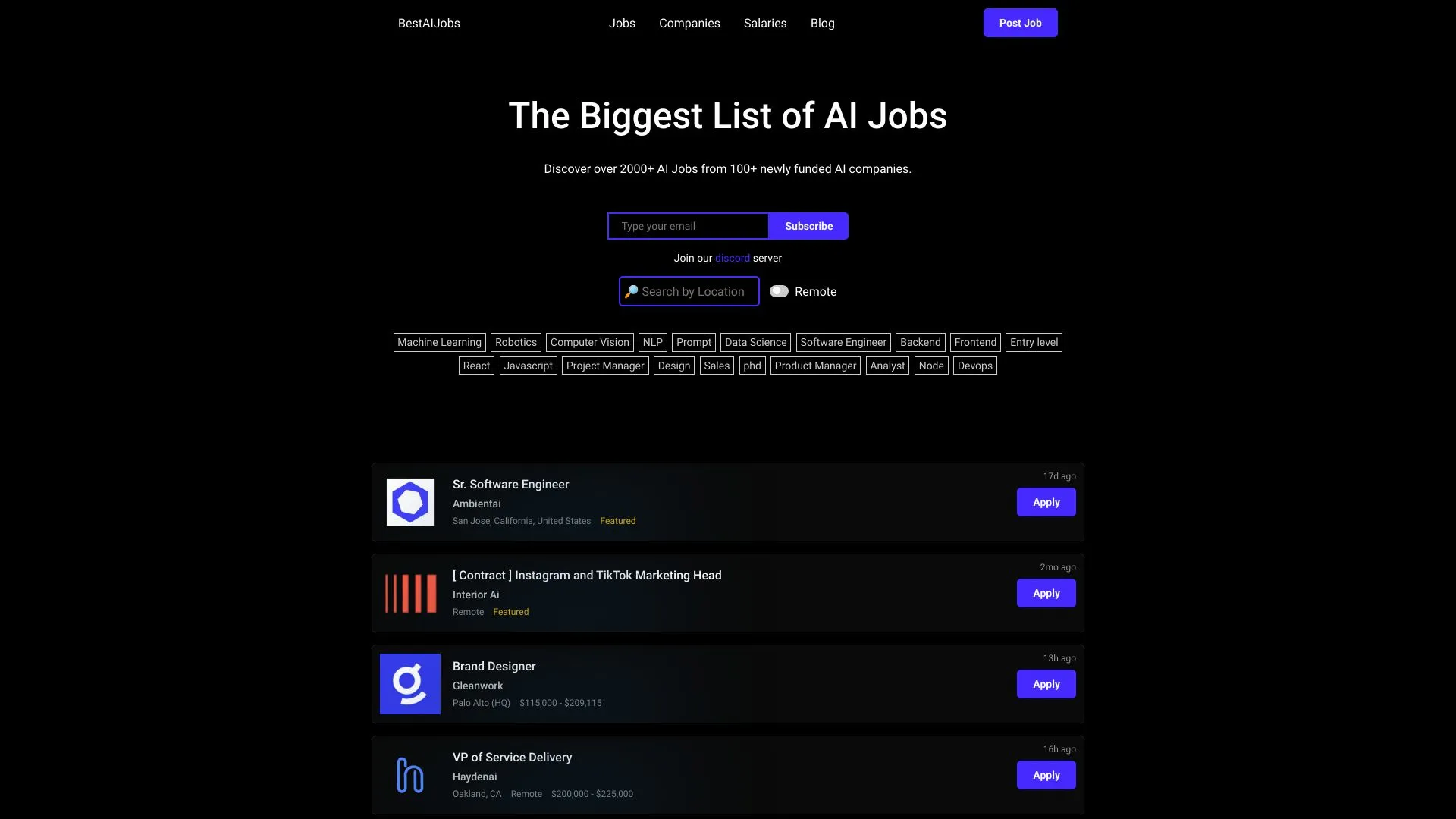 Best Ai Jobs From Leading Ai Startups Bestaijobs Creati Ai Best Ai Jobs From Leading Ai Startups Bestaijobs Creati Ai