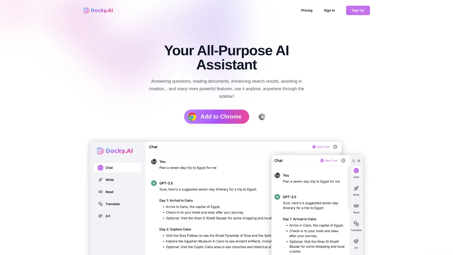 Docky.AI: Your Intelligent AI Sidebar Assistant | Creati.ai