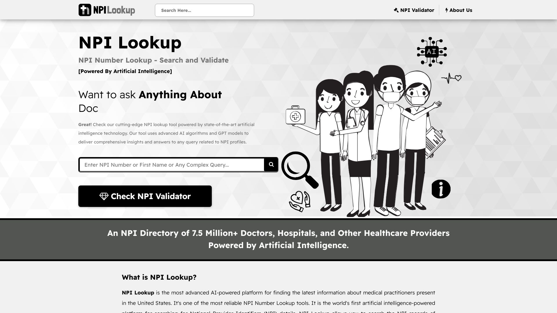 Fast and efficient npi number lookup service creati ai